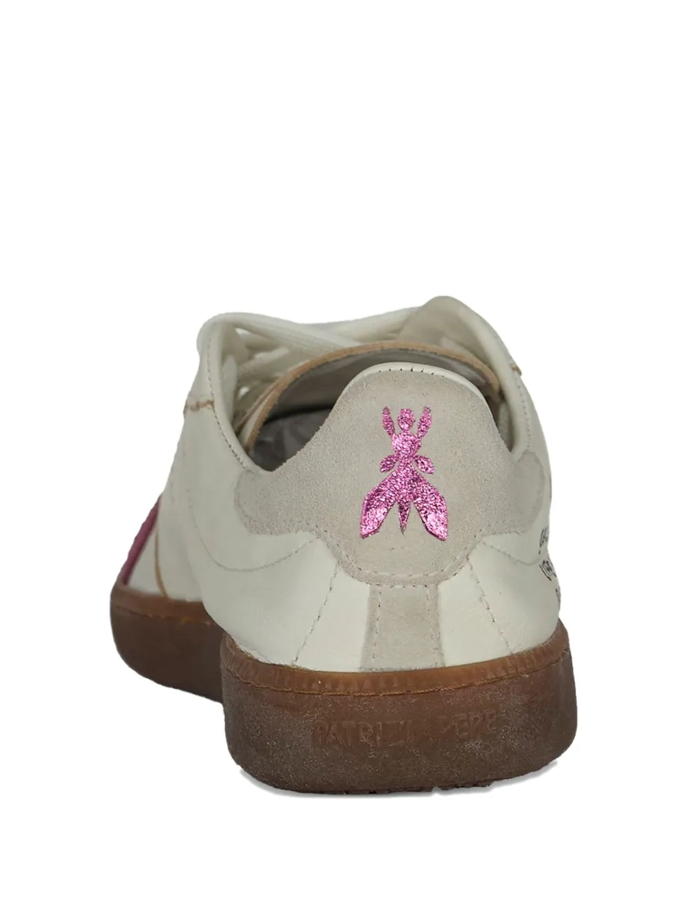 Patrizia Pepe Skin Leather-panelled Sneakers In Neutral