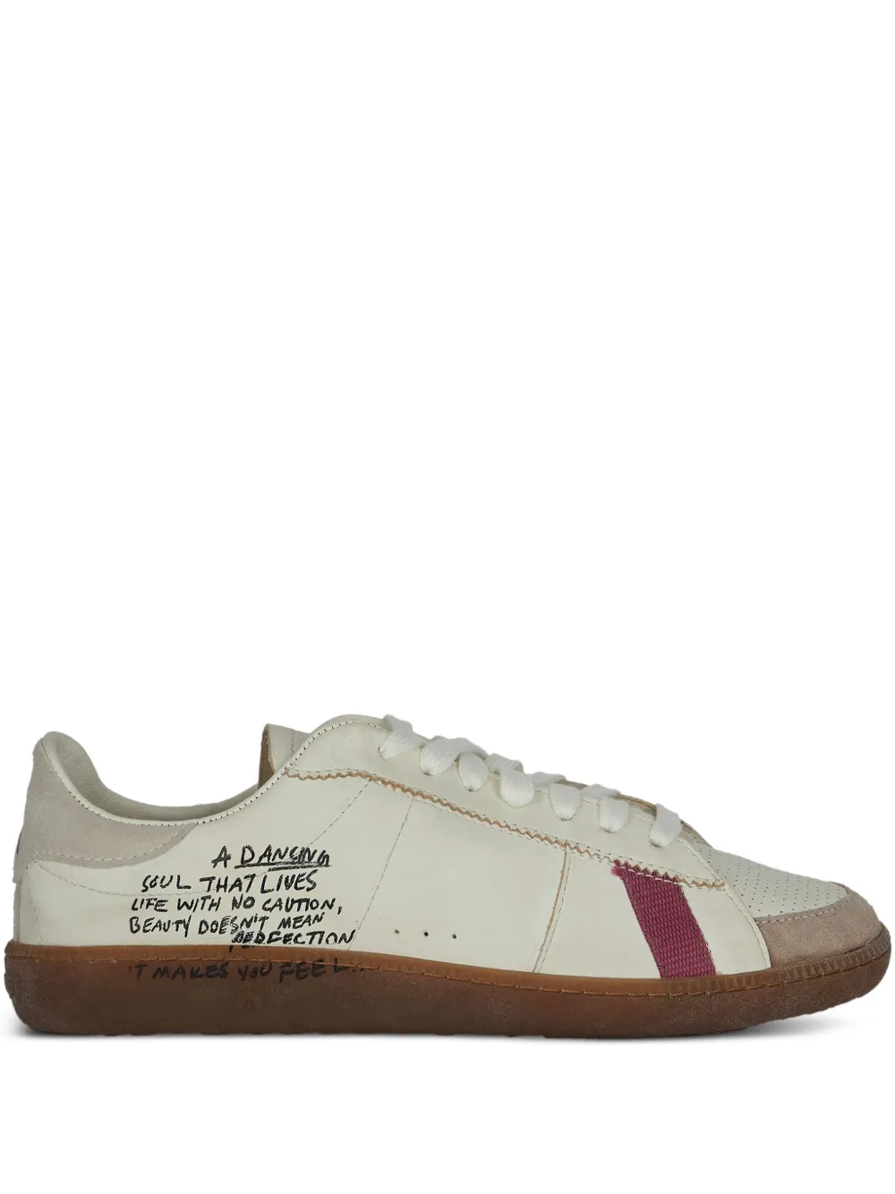 Patrizia Pepe Skin leather-panelled sneakers Neutrals