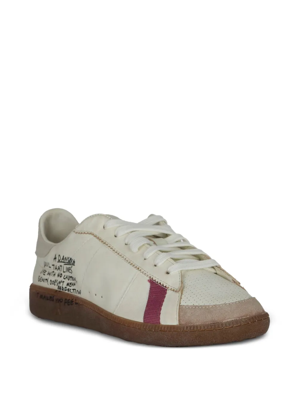 Patrizia Pepe Skin leather-panelled sneakers Neutrals