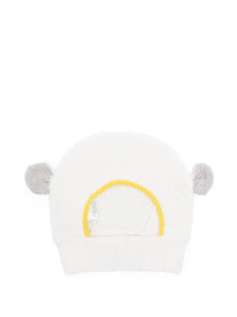 Gensami kids ear-detail contrasting-trimmed beanie hat