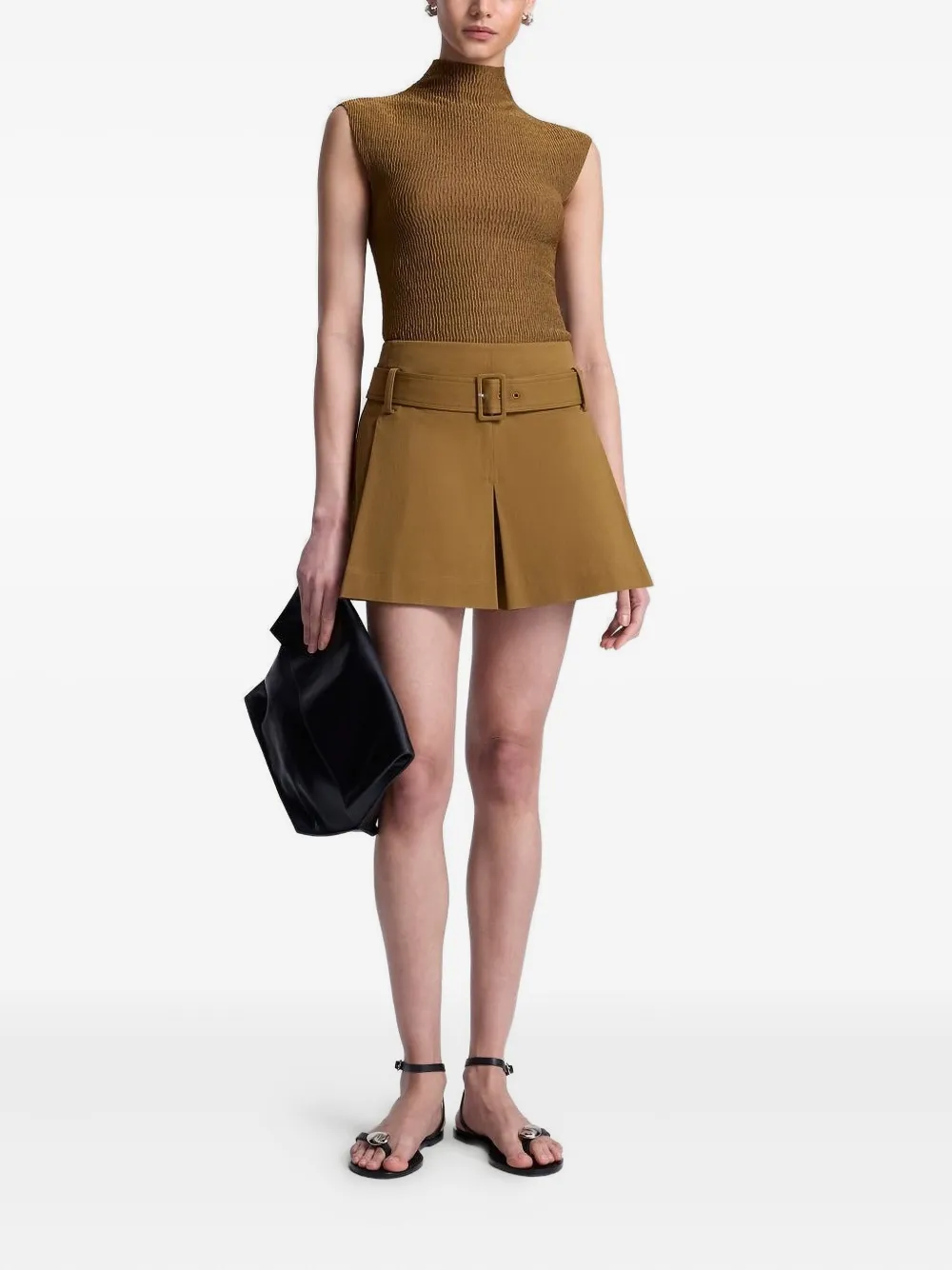 A.L.C. Como belted pleated shorts - Bruin