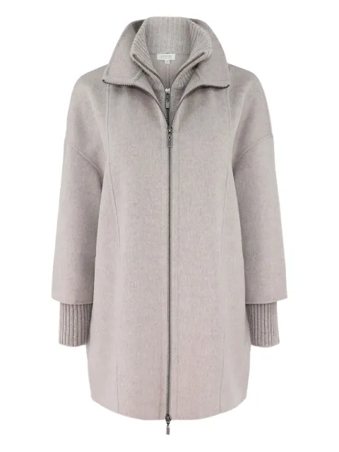 Kinross Cashmere knit-insert zip coat