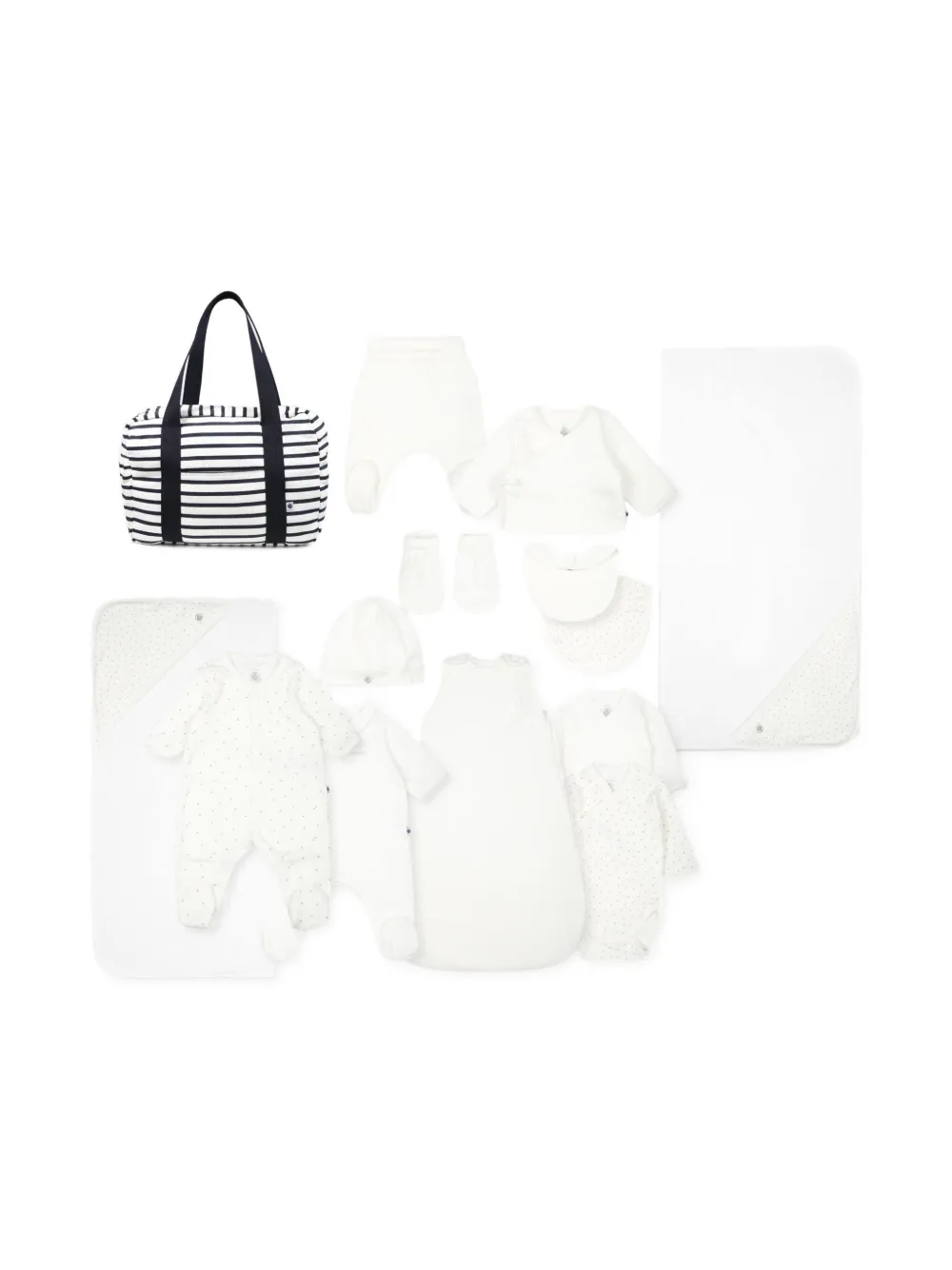 Petit Bateau stripe-pattern changing bag (set of 12) | Black | Image 1