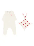 Petit Bateau heart-pajamas comforter set - White