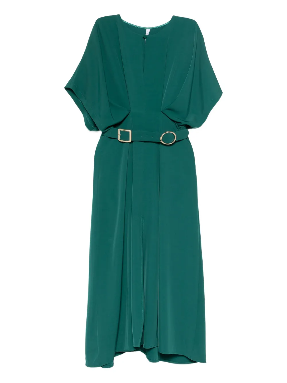 IMPERIAL belted cotton midi dress - Verde