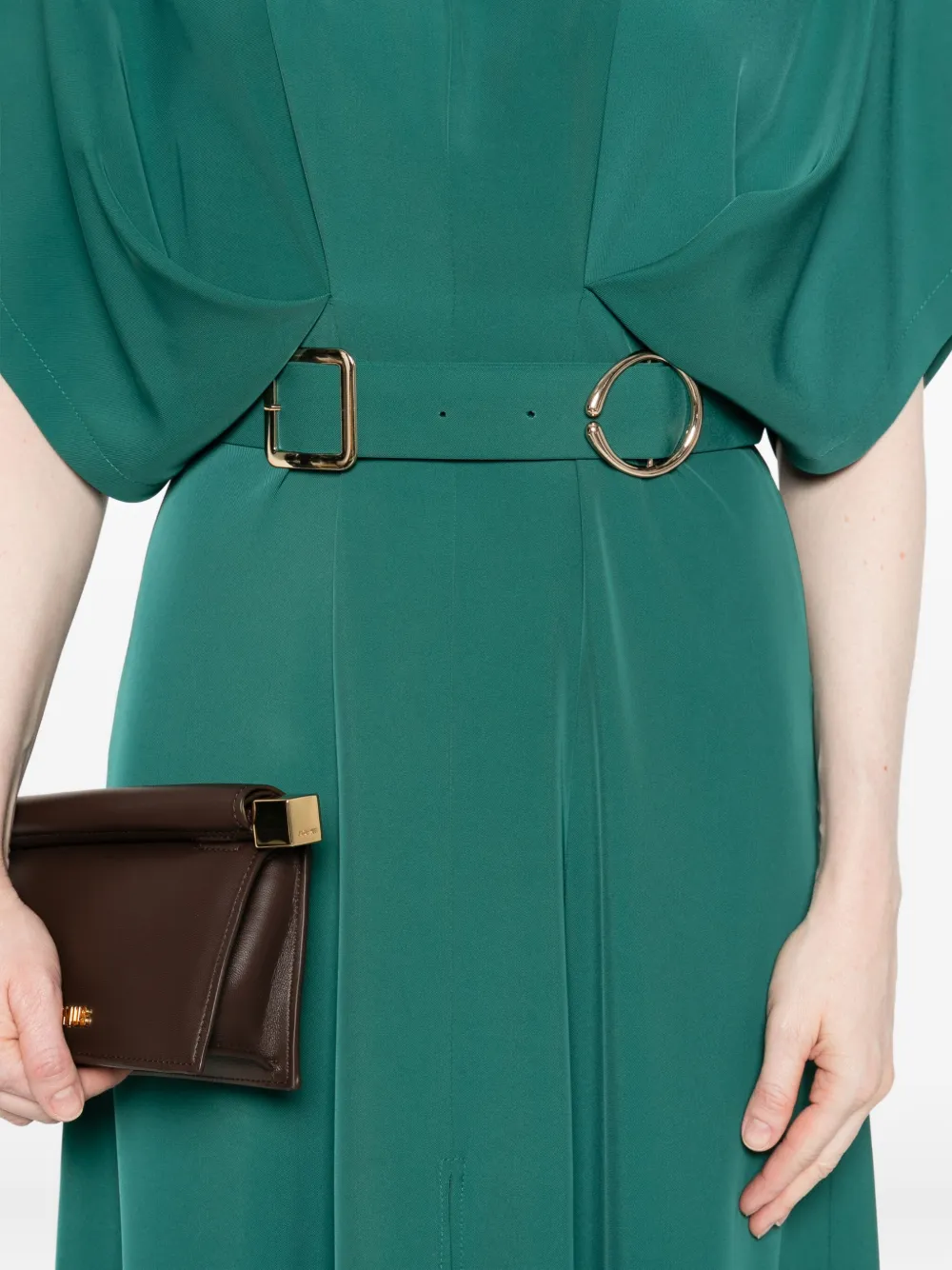 IMPERIAL Midi-jurk met ceintuur Groen