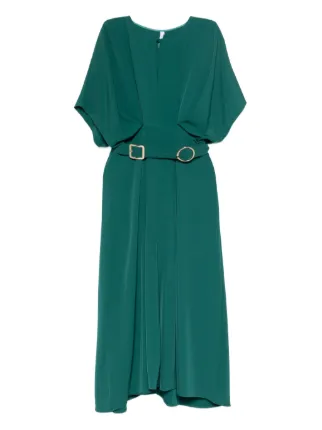 green emerald velvet dress Imperial Green Linen Pocket Dress – Gothilo main image 1