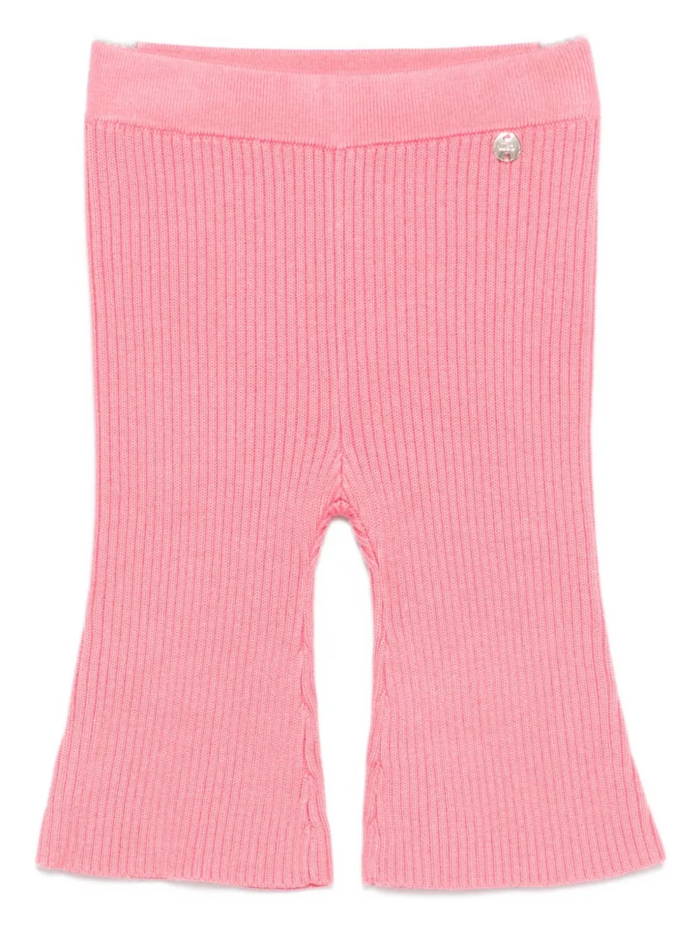 Liu •jo Ribbed Flared Leggings In Pink