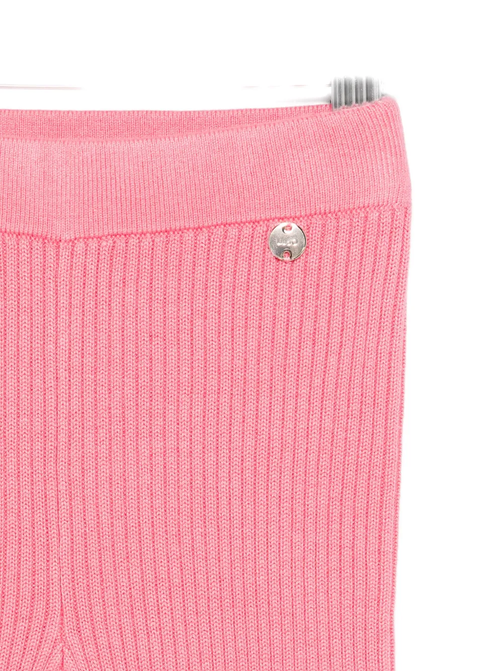 Liu •jo Ribbed Flared Leggings In Pink