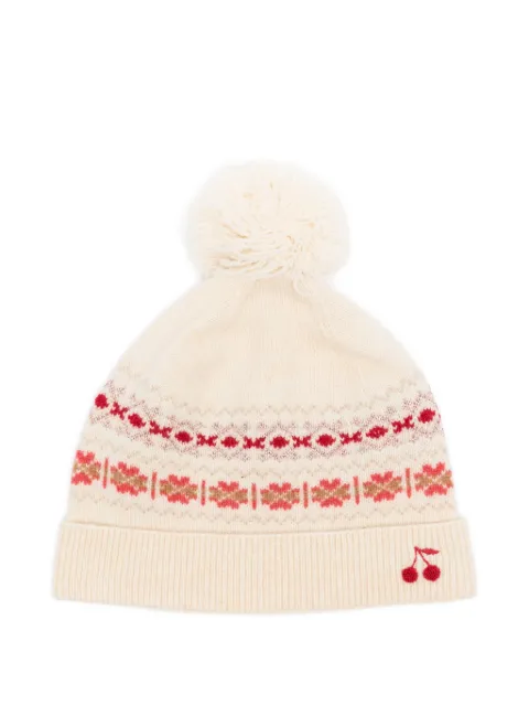 Bonpoint cherry-motif beanie hat