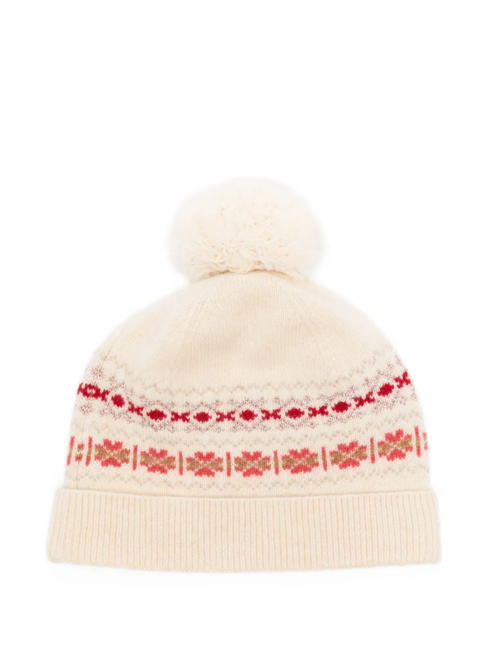 Bonpoint Muts met kersenpatroon - Beige