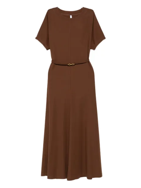 IMPERIAL belted short-sleeved midi dress