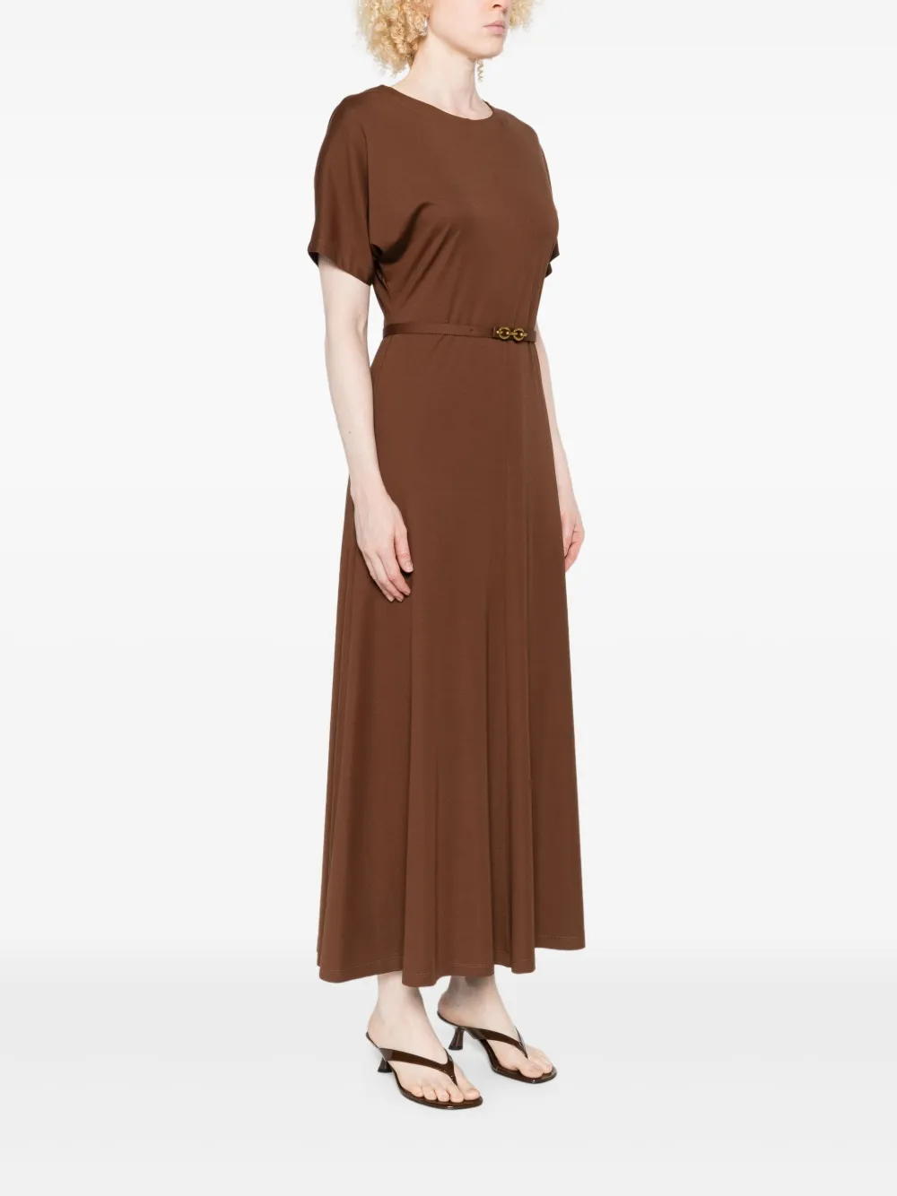 IMPERIAL Midi-jurk met korte mouwen Bruin