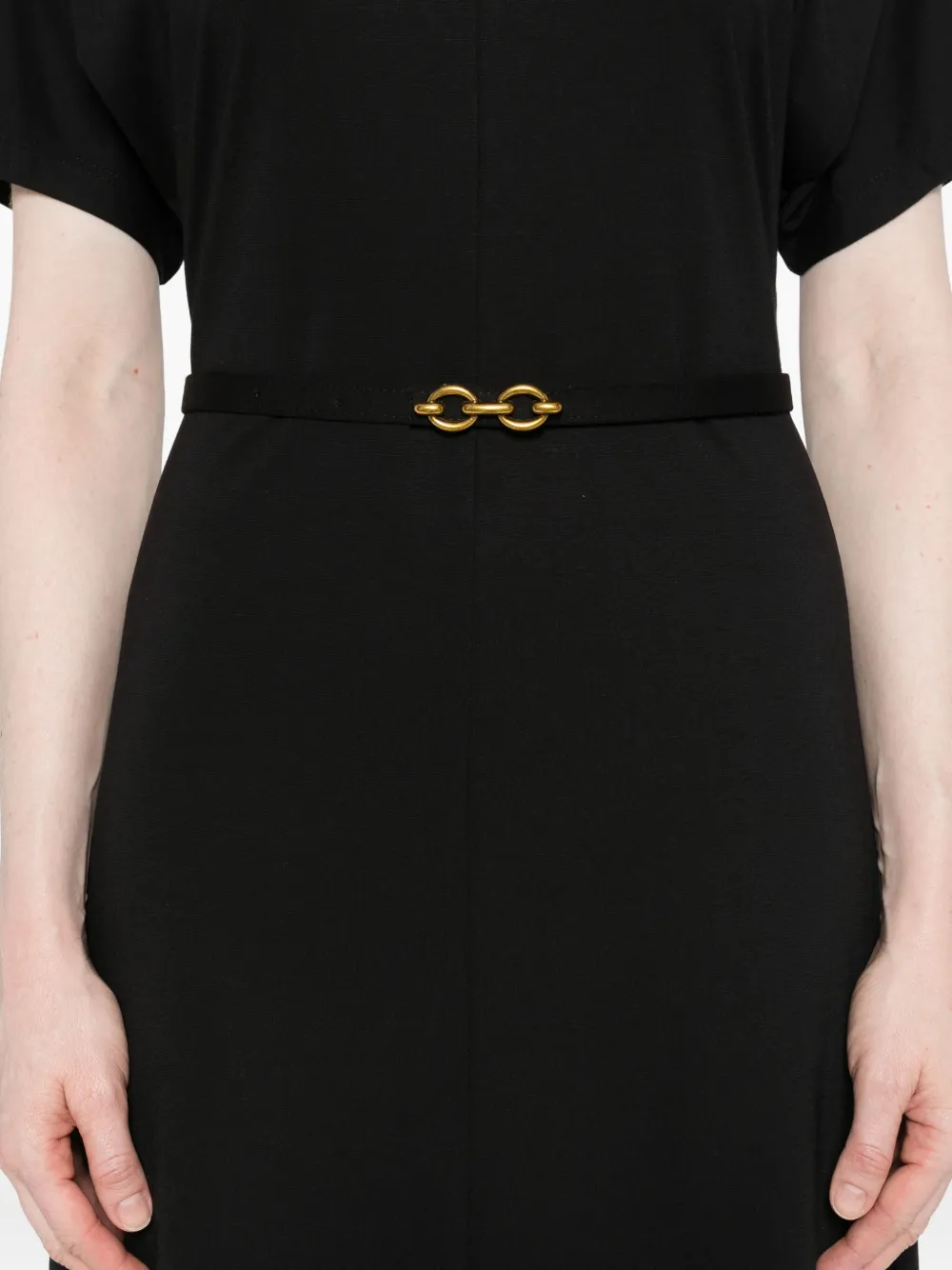 IMPERIAL Midi-jurk met korte mouwen Zwart