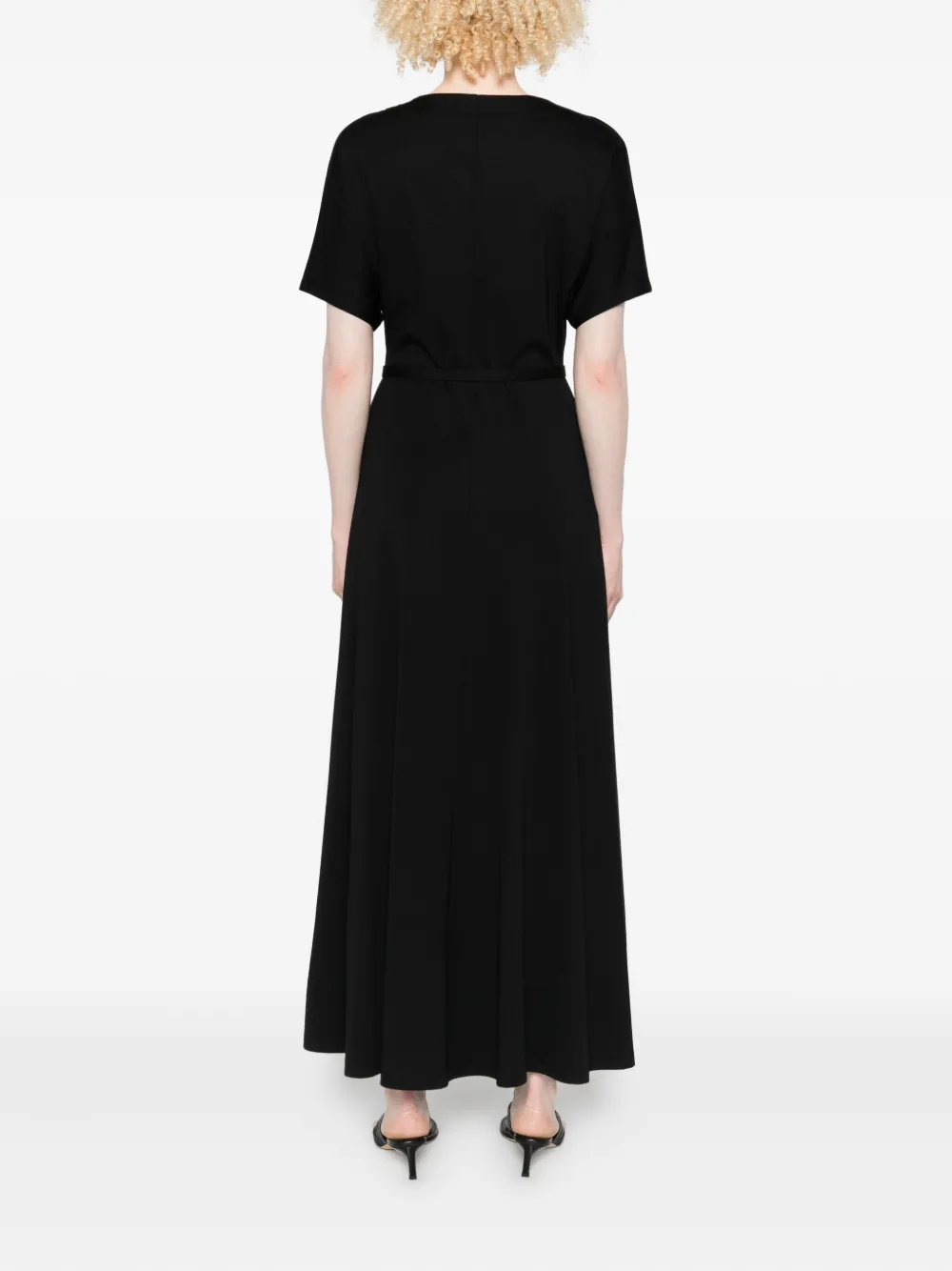 IMPERIAL Midi-jurk met korte mouwen Zwart