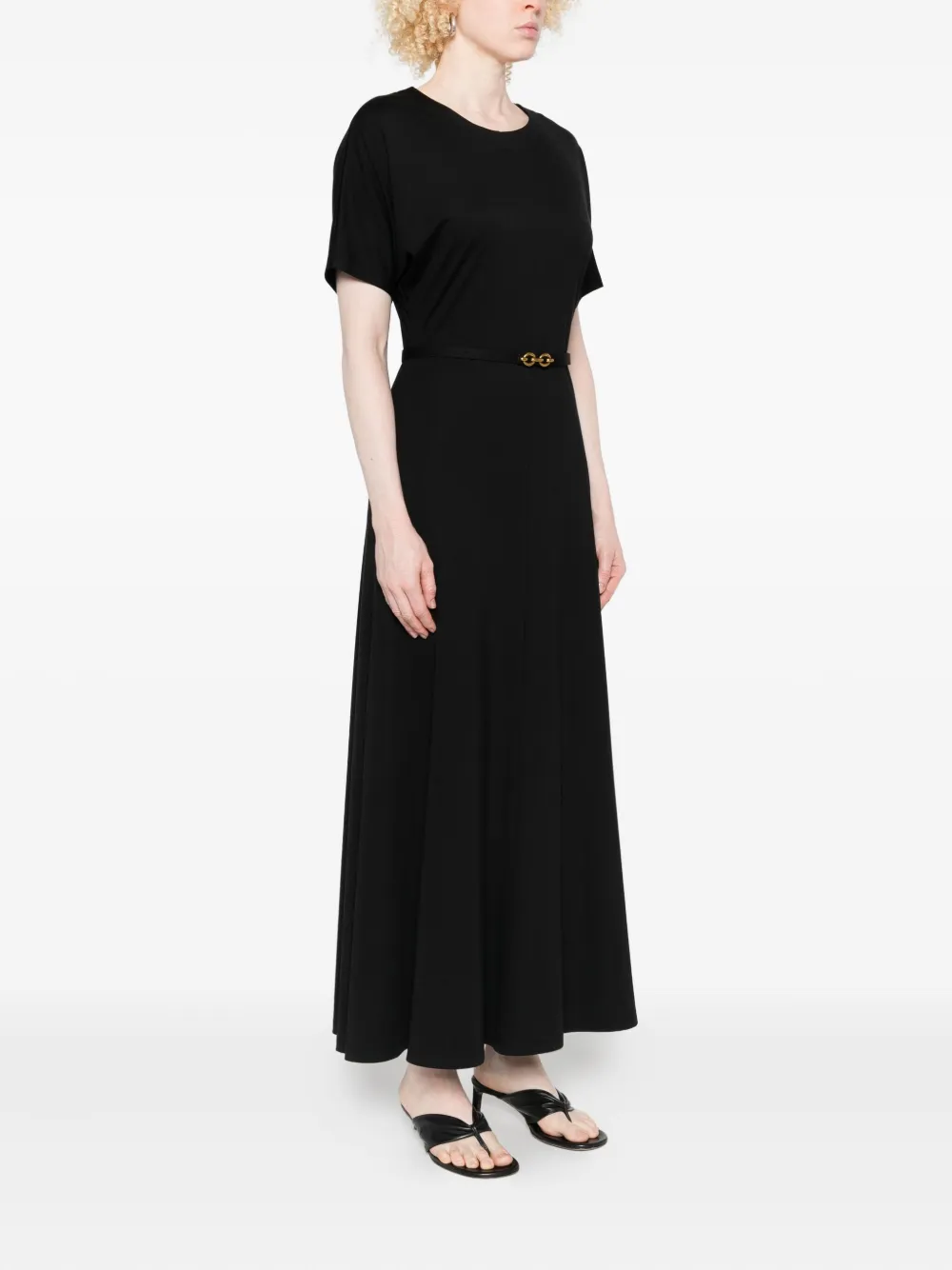 IMPERIAL Midi-jurk met korte mouwen Zwart