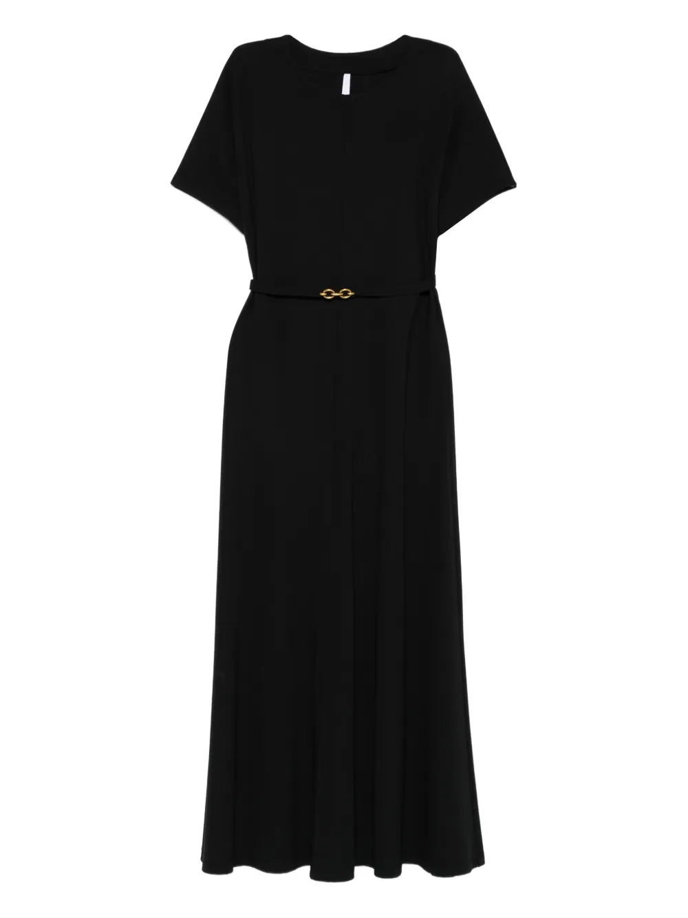 IMPERIAL belted short-sleeve midi dress | Black | Image 1