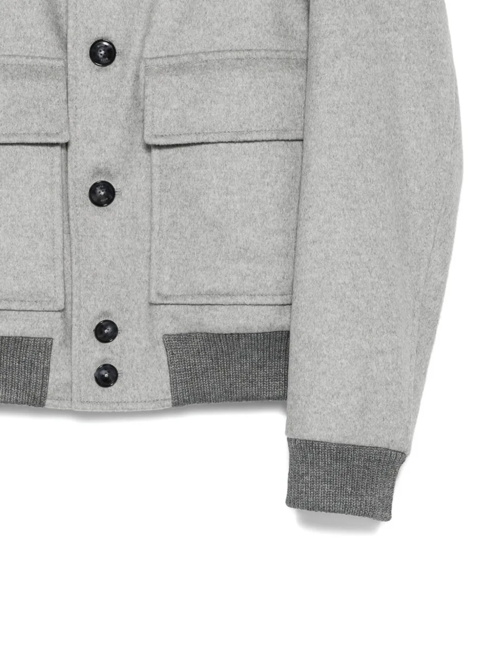 Hugo Boss Button-fastening Pocket Bomber Jacket In Gray