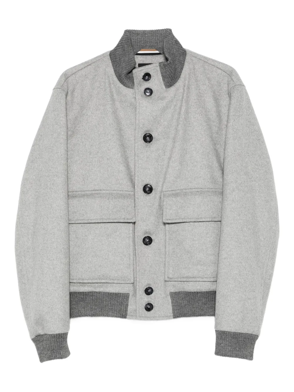 Hugo Boss Button-fastening Pocket Bomber Jacket In Gray