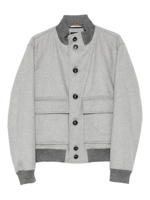 BOSS button-fastening pocket bomber jacket