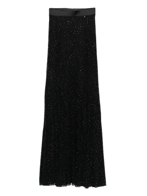 NISSA pleated embellished maxi skirt