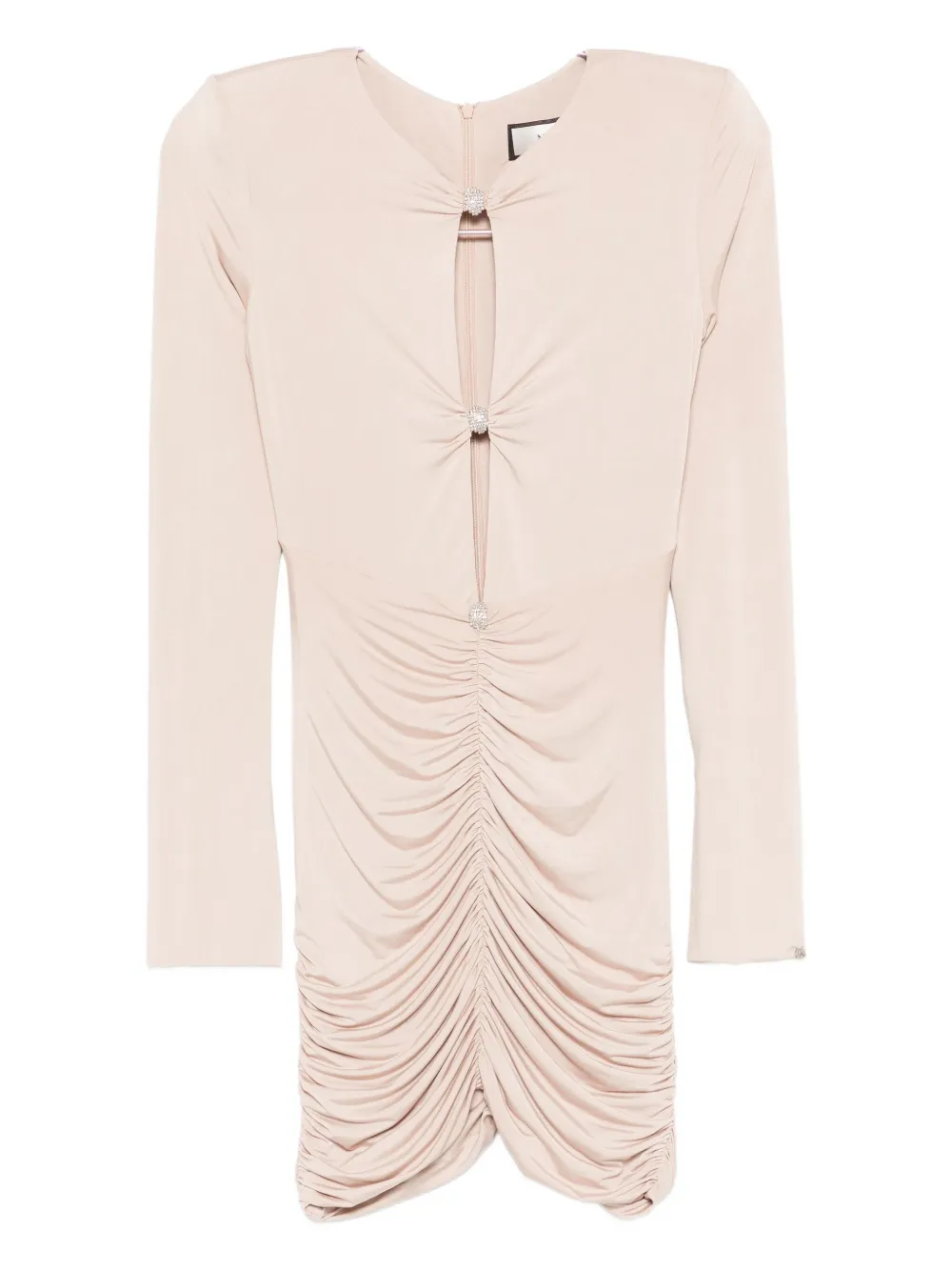 NISSA Mini-jurk verfraaid met kristallen Beige