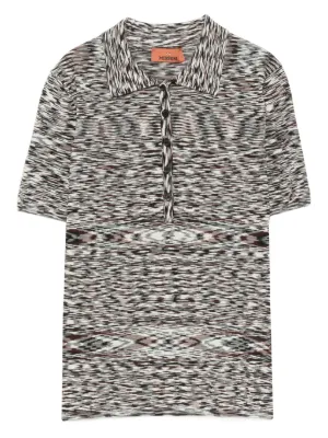 Tシャツ・カットソー MISSONI Woman Polo Shirt Multicolor DS24WN0DBK038J SM9EZ Zigzag knitted polo shirt in multicoloured - Missoni | Mytheresa