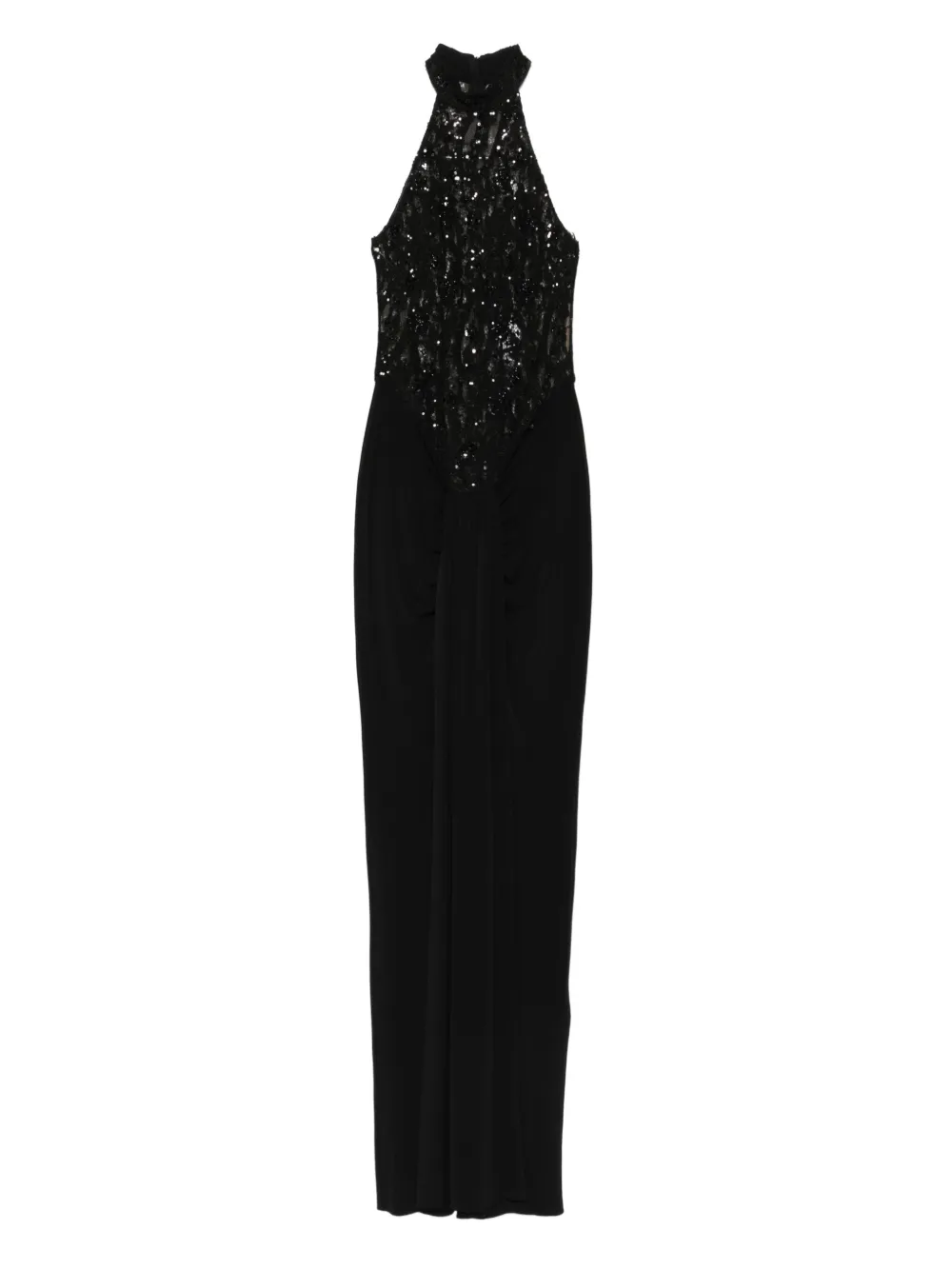 NISSA sequin-embellished halter-neck maxi dress | Black | Image 1
