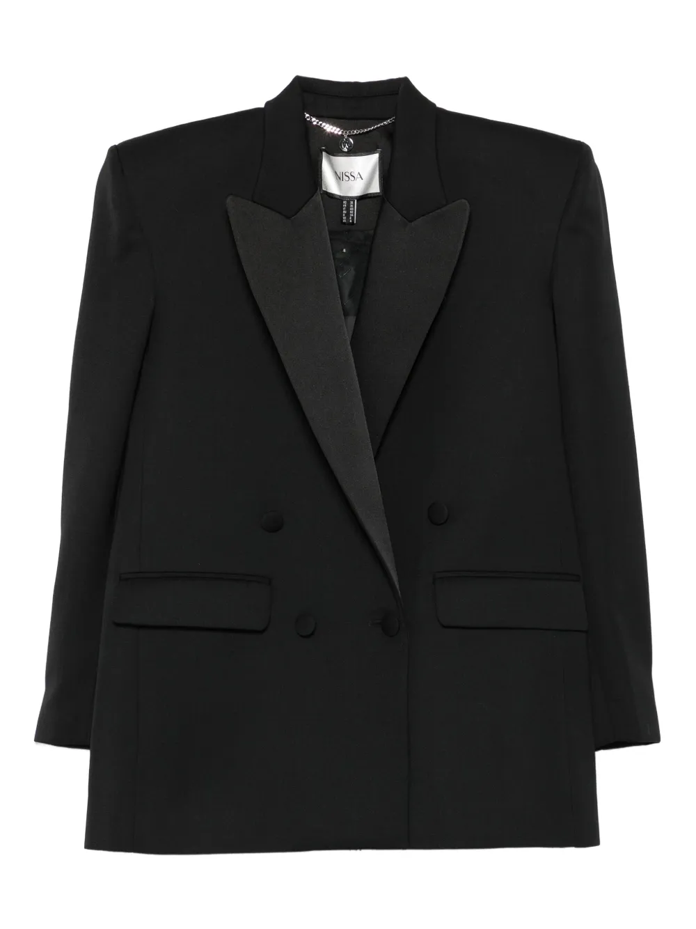 NISSA shawl-lapel double-breasted blazer | Black | Image 1