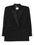 NISSA shawl-lapel double-breasted blazer - Black