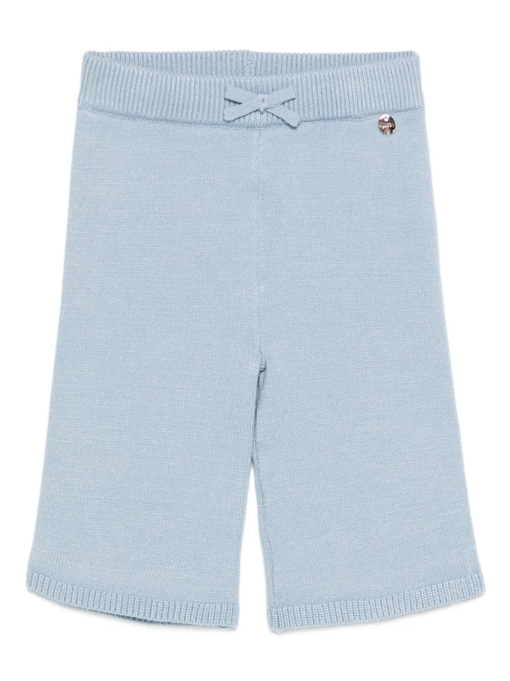 LIU JO bow-embellished knitted trousers | Blue | Image 1