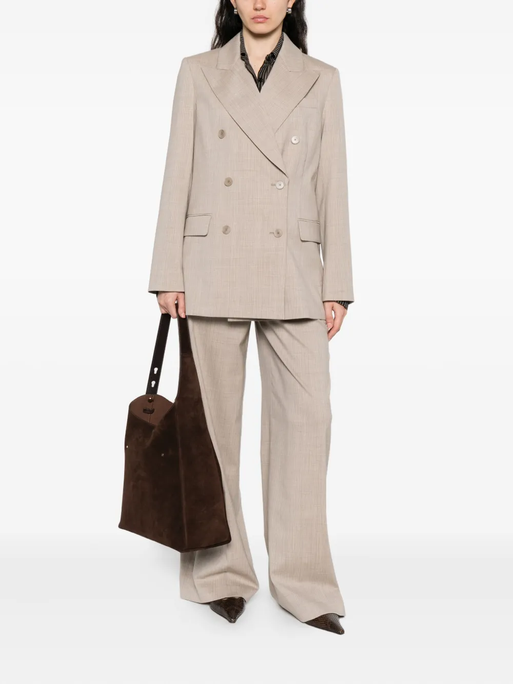 JOSEPH pinstripe wool trousers - Beige