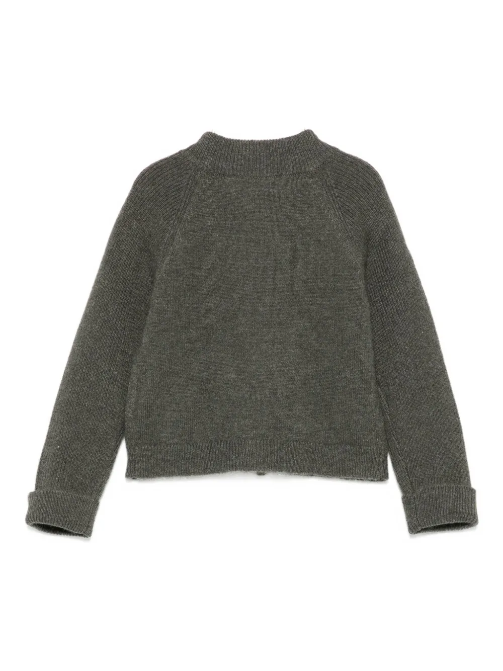 Bonpoint ribbed zip-up cardigan Groen