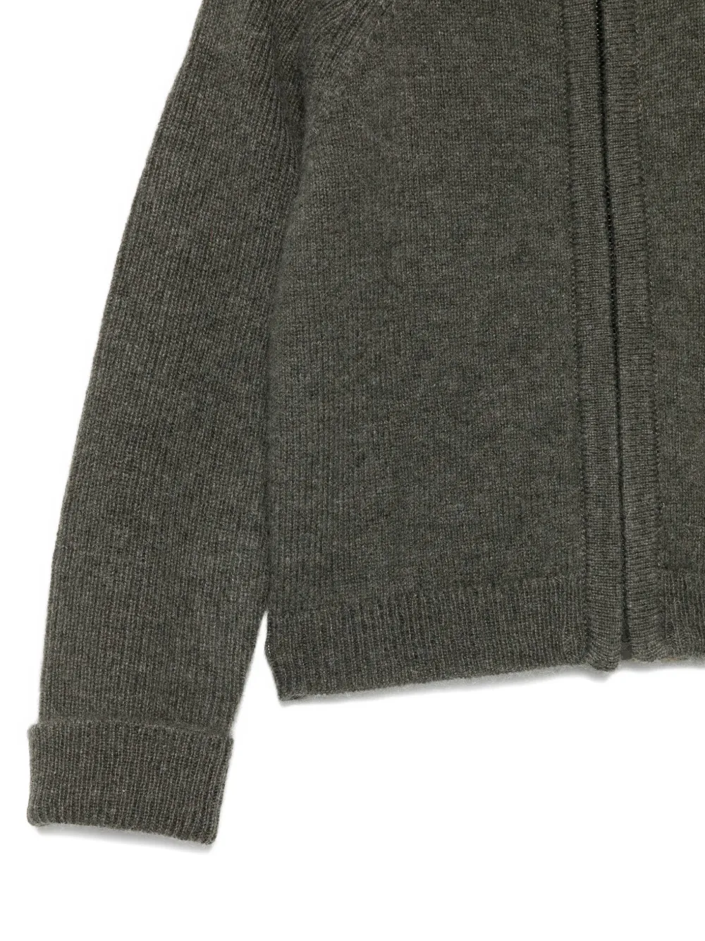 Bonpoint ribbed zip-up cardigan Groen