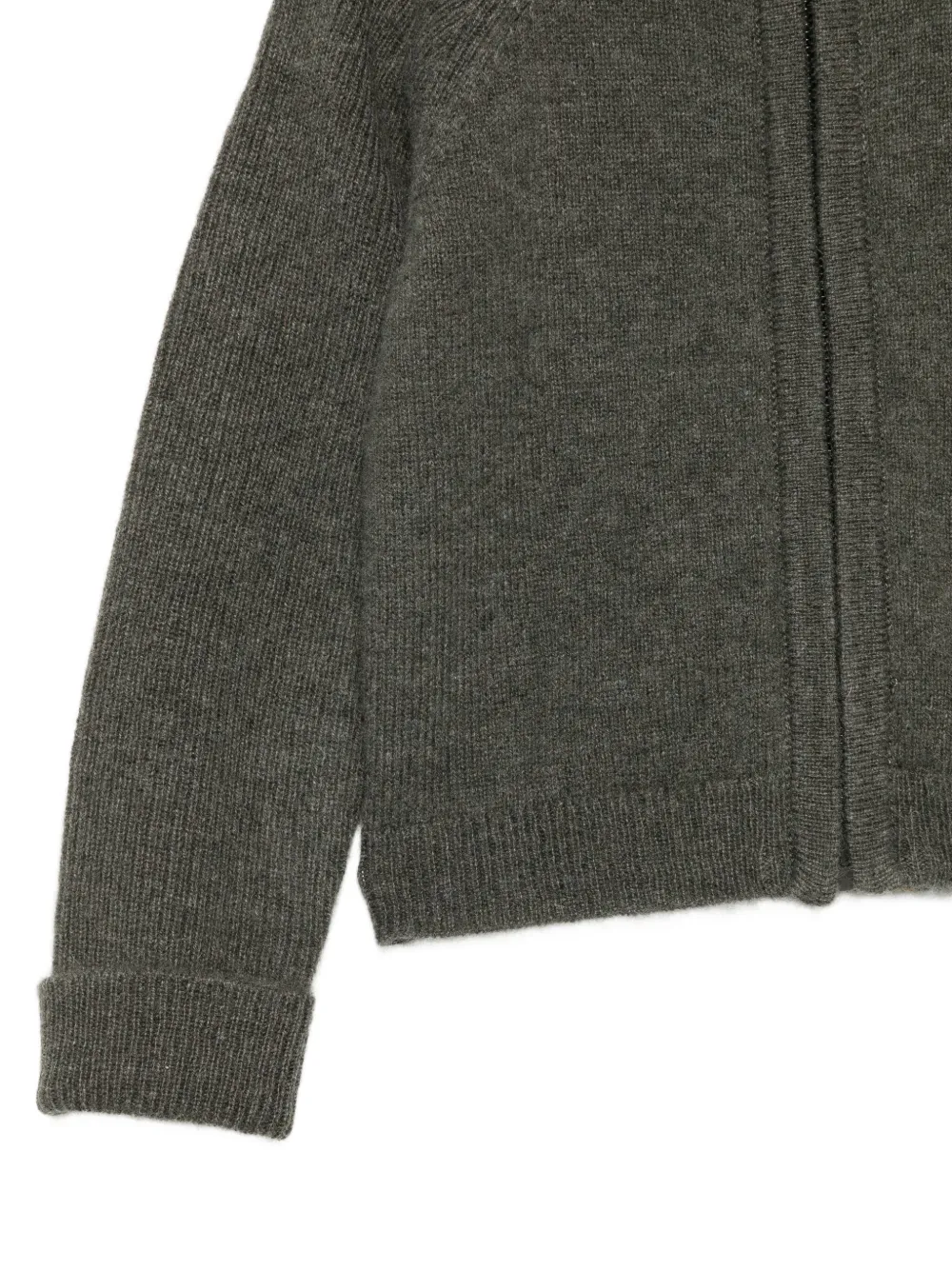  Bonpoint Ribbed Zip-up Cardigan - Green 
