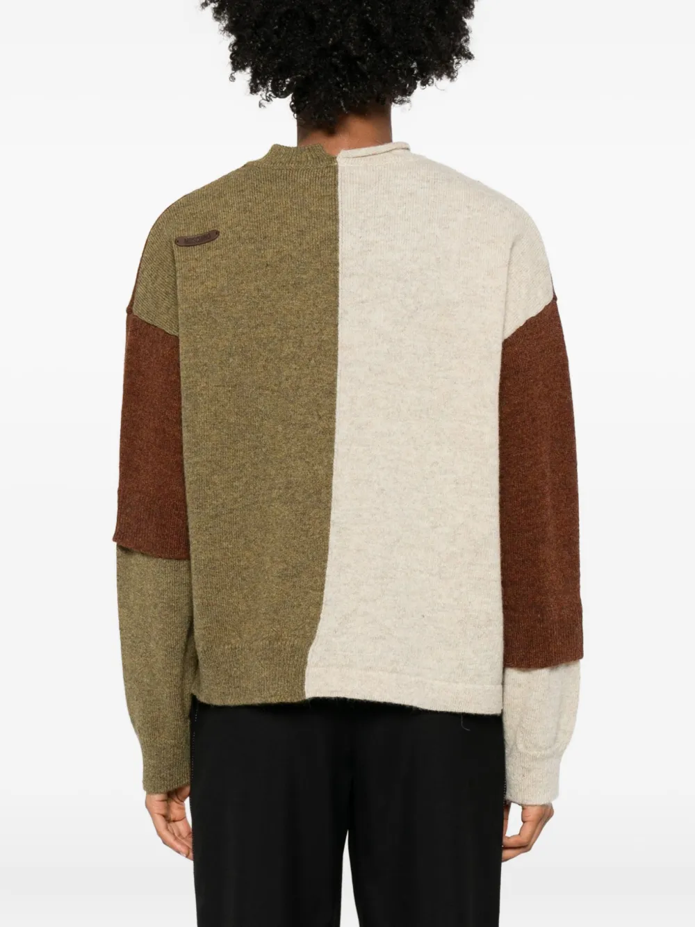Moschino Colour-block Button-detail Sweater In Multi
