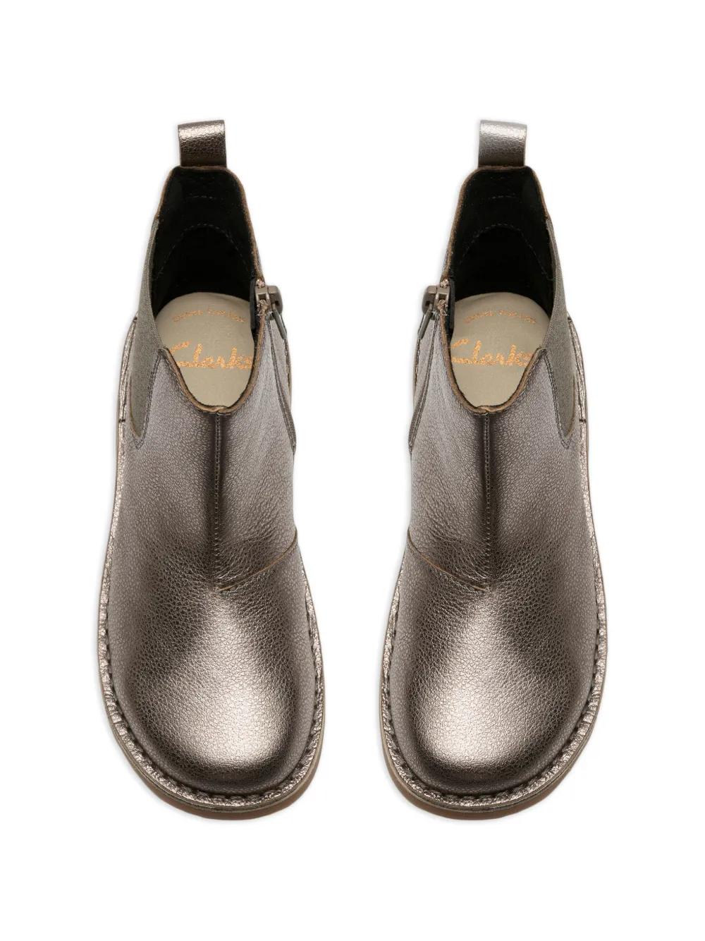 Clarks Kids Enkellaarzen met elastische vlakken Grijs