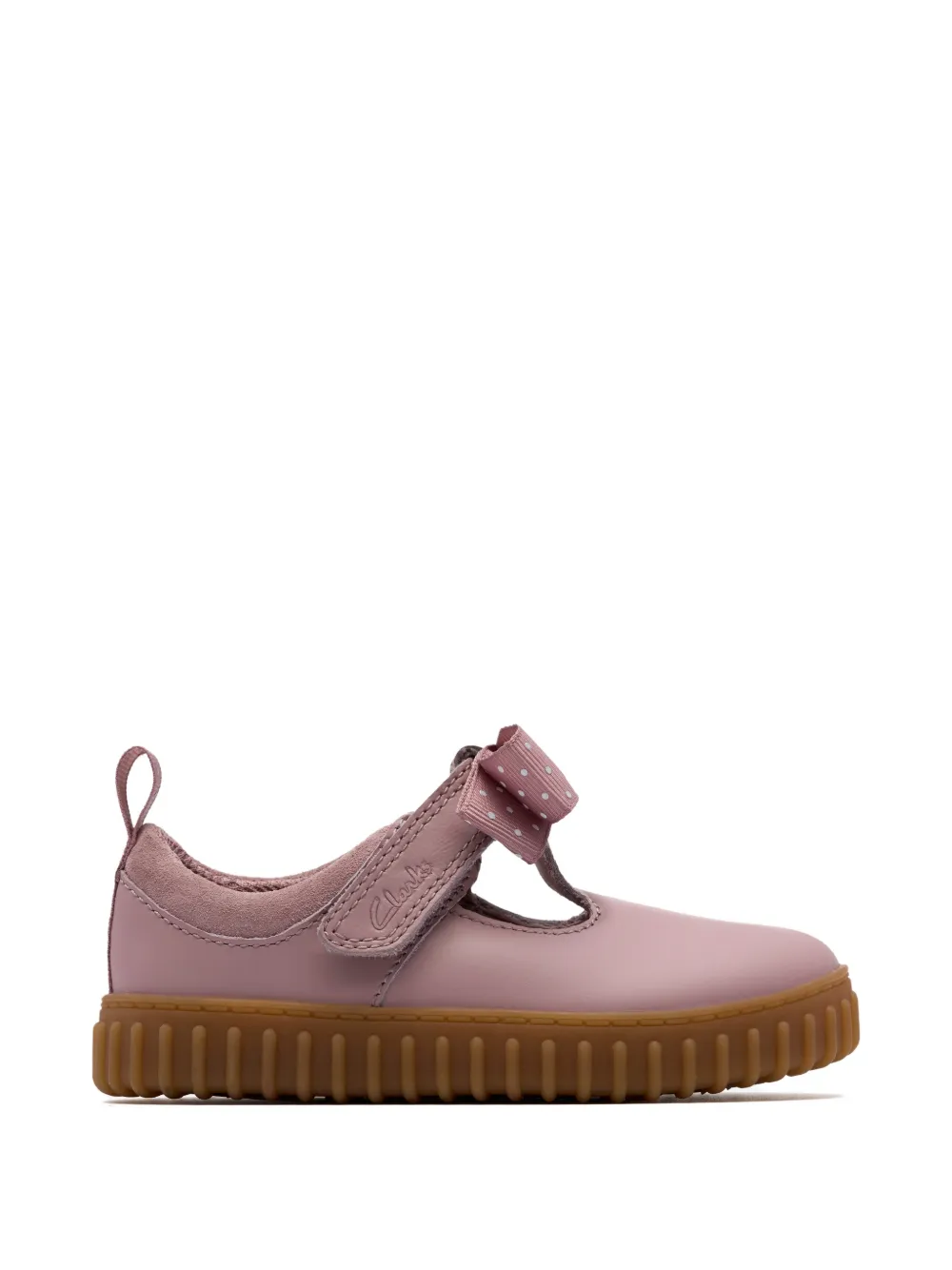 Clarks Kids Cove Bow ballerina's met klittenband Roze