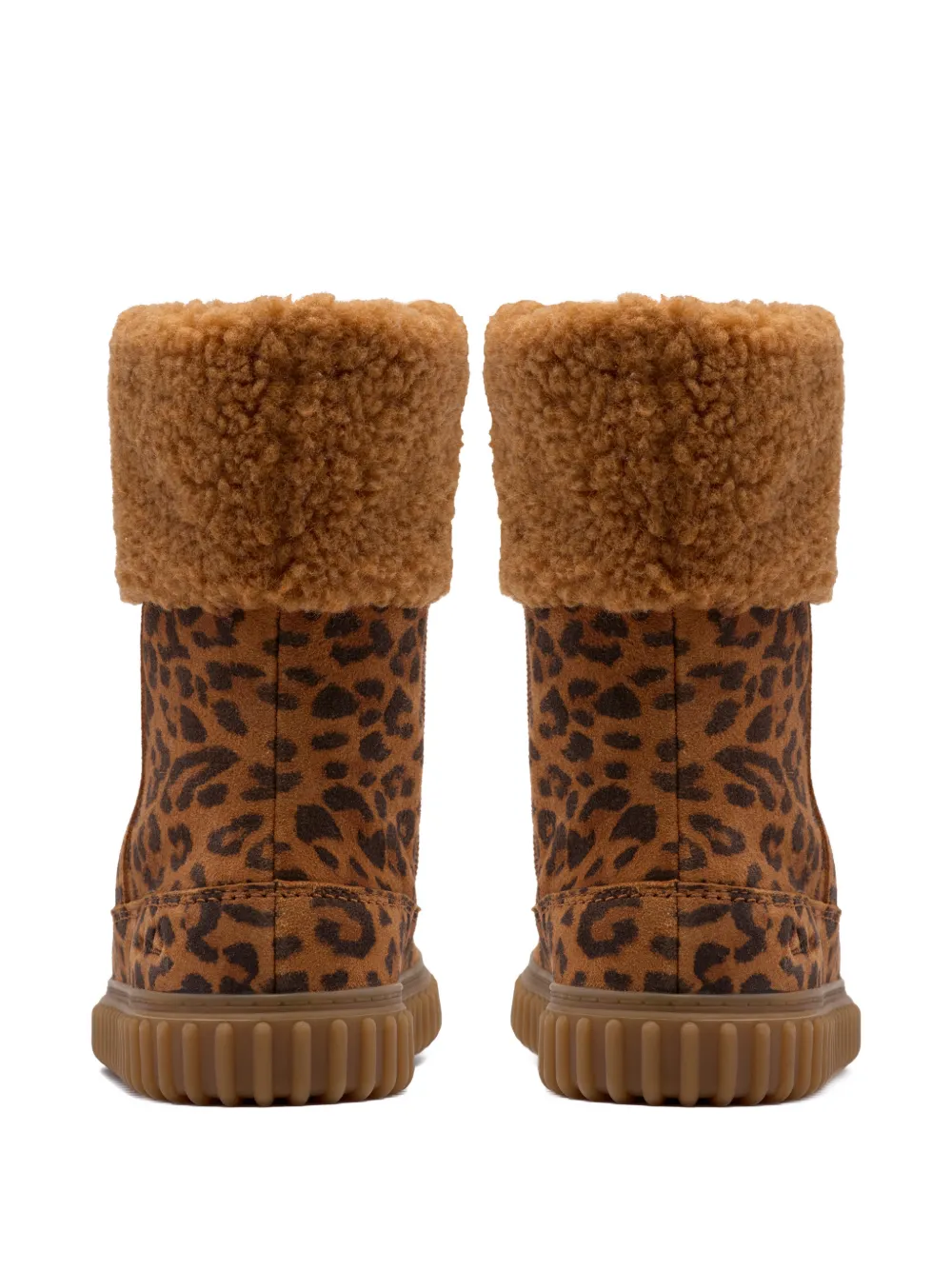 Clarks Kids Cove Snug snowboots met luipaardprint Bruin