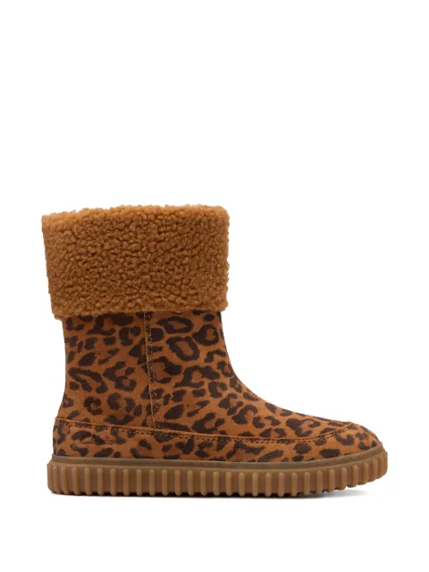 Clarks Kids Cove Snug leopard-print snow boots
