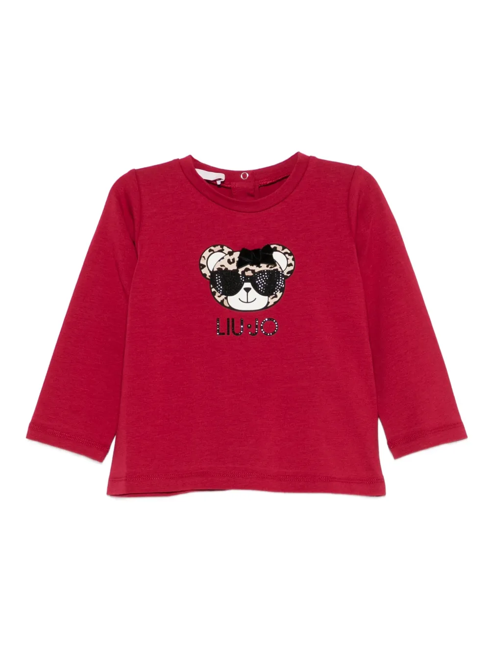 LIU JO bear-print long-sleeve top | Red | Image 1