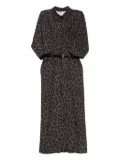 IMPERIAL leopard-print belted midi dress - Brown