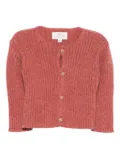 TEDDY & MINOU ribbed buttoned-up cardigan - Pink