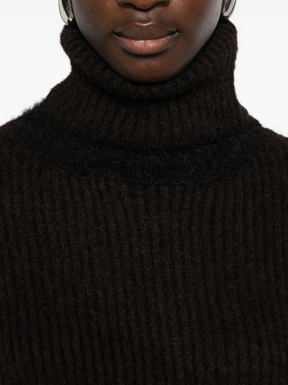 Uma Wang Ribbed Turtleneck Sweater In Black