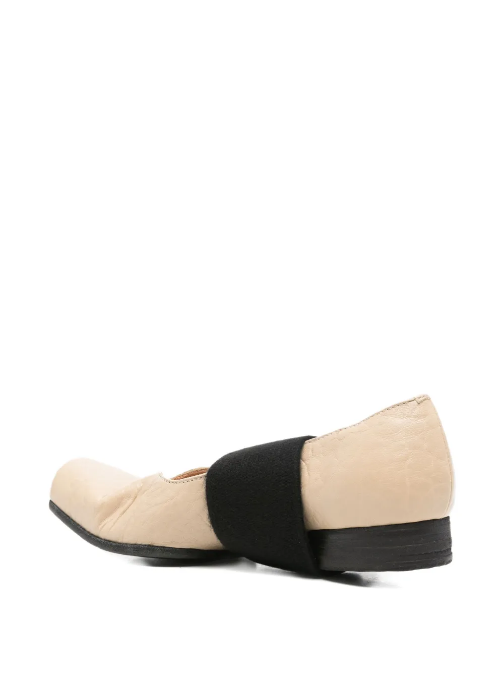 Uma Wang Square Toe Tumbled Leather Ballerina Shoes In Animal Print