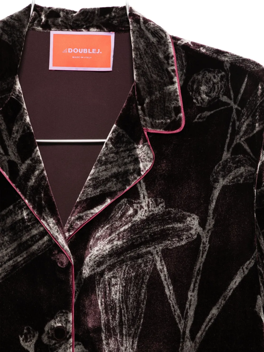 La Doublej Velvet Pyjama Top In Purple