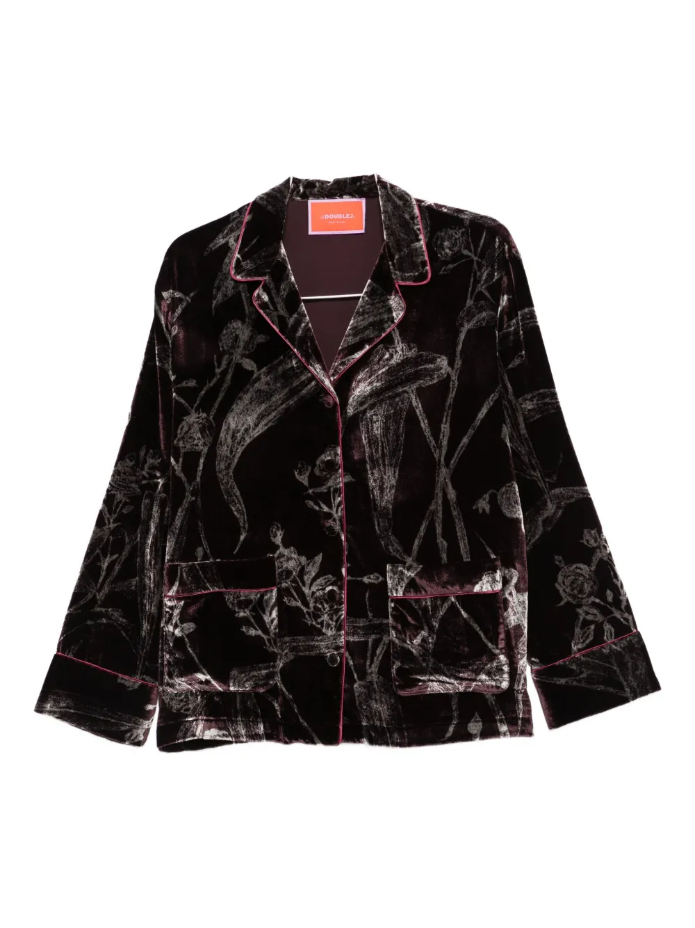 La Doublej Velvet Pyjama Top In Purple