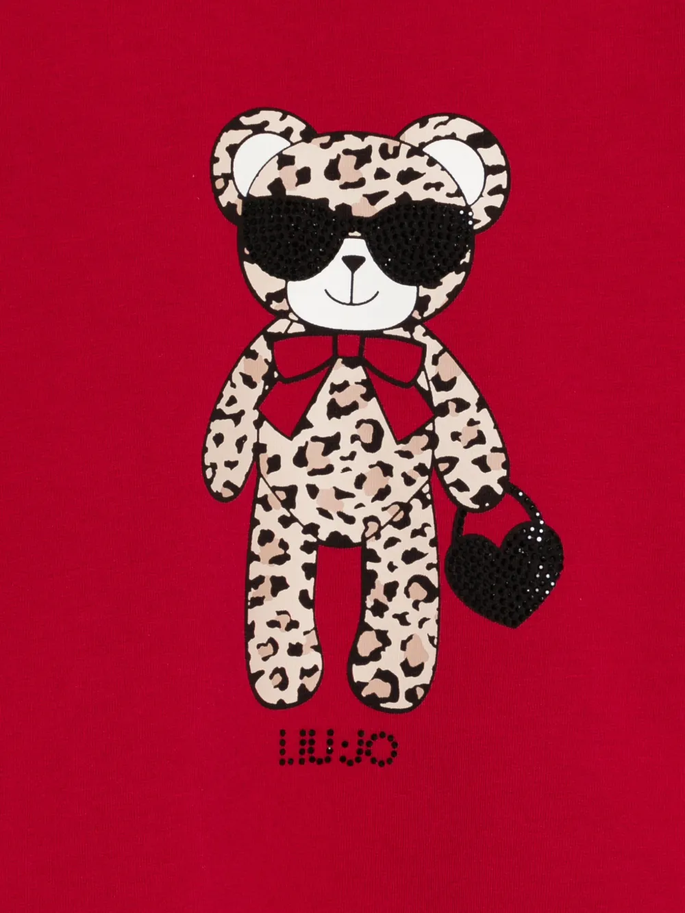 Liu •jo Leopard-print Bear Sweatshirt In Red