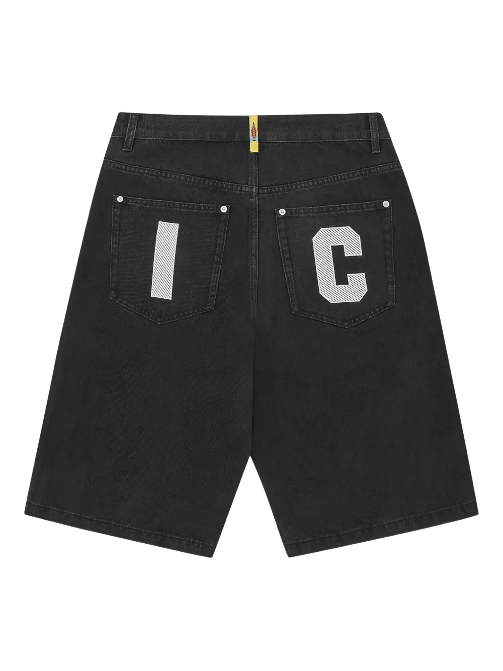 ICECREAM Denim shorts met hondenprint - Zwart