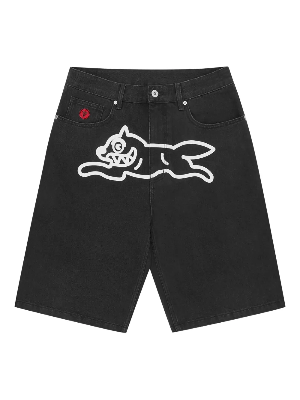 ICECREAM dog-print denim shorts | Black | Image 1